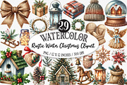 Rustic Winter Christmas Clipart, an Illustration by Designking (Thumbnail 1 of 5)