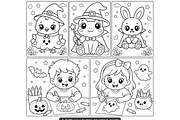 Halloween Cutie Animals Color Book, an Animal Illustration by Design Zone (Thumbnail 5 of 7)