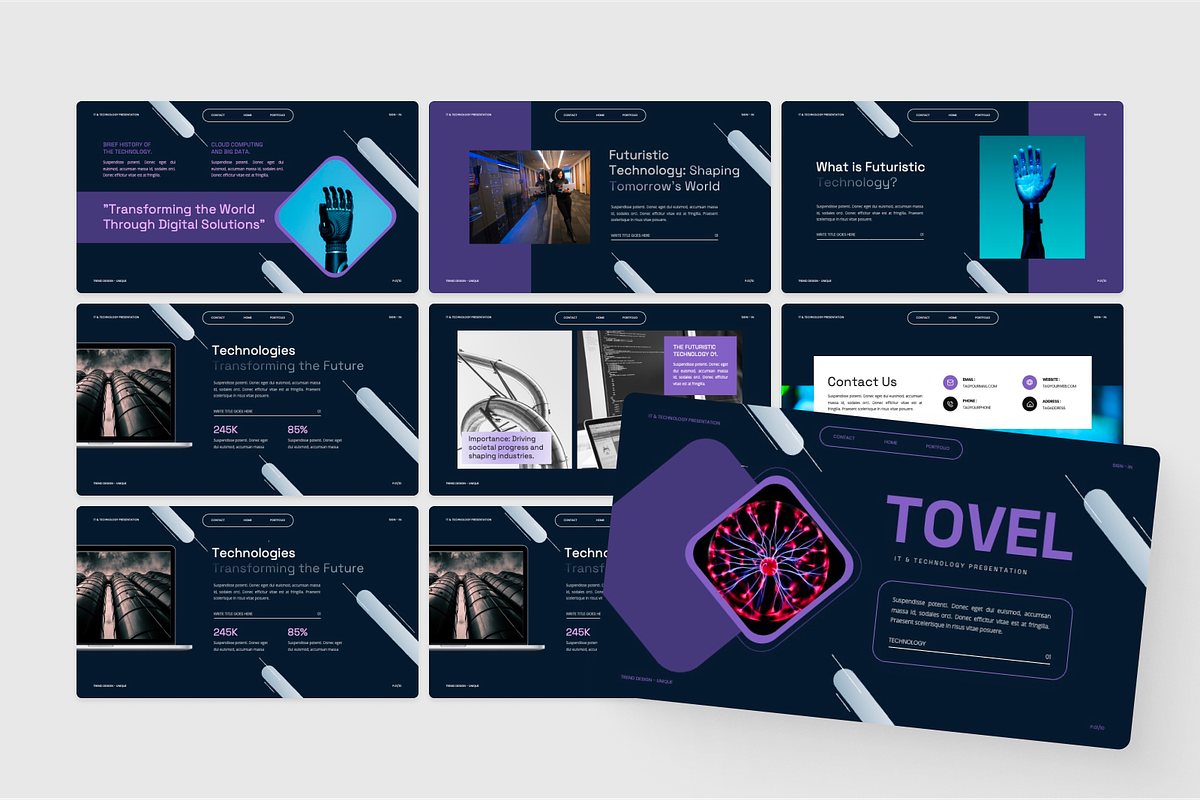 Tovel - IT & Technology PowerPoint, a Presentation Template by SquidPixey (Photo 4 of 6)
