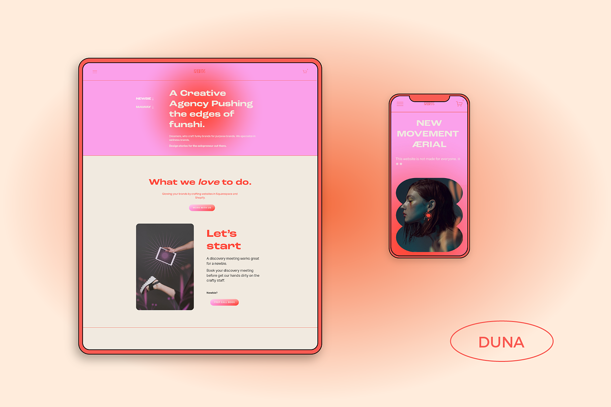 Squarespace 7.1 Template: Radiate ⓪, a Websites & App Template by dunagency (Photo 4 of 9)