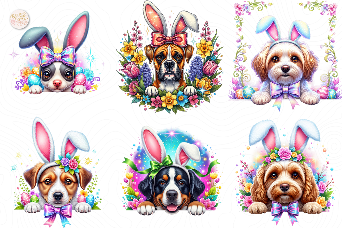 Easter Bunny Dog Peeking PNG Clipart, an Animal Illustration by KennedyStudio (Photo 3 of 5)
