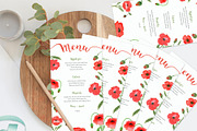 Poppy Flower Watercolor Wedding Set, an Invitation Template by Love Design (Thumbnail 8 of 14)