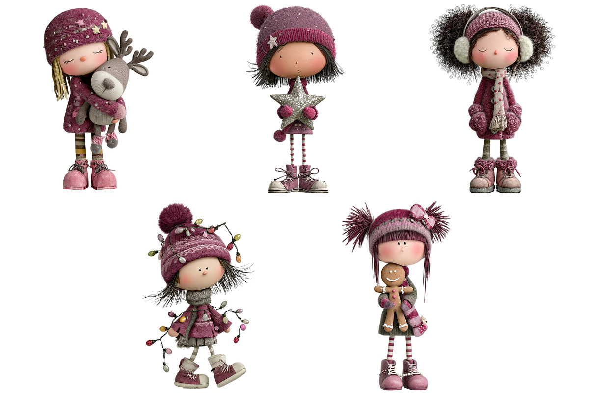 Quirky Christmas Cute Girl Clipart, an Illustration by Craft Nest (Photo 7 of 8)