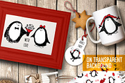 Penguins. Engraving style Love story, an Animal Illustration by Alena Kaz (Thumbnail 3 of 4)