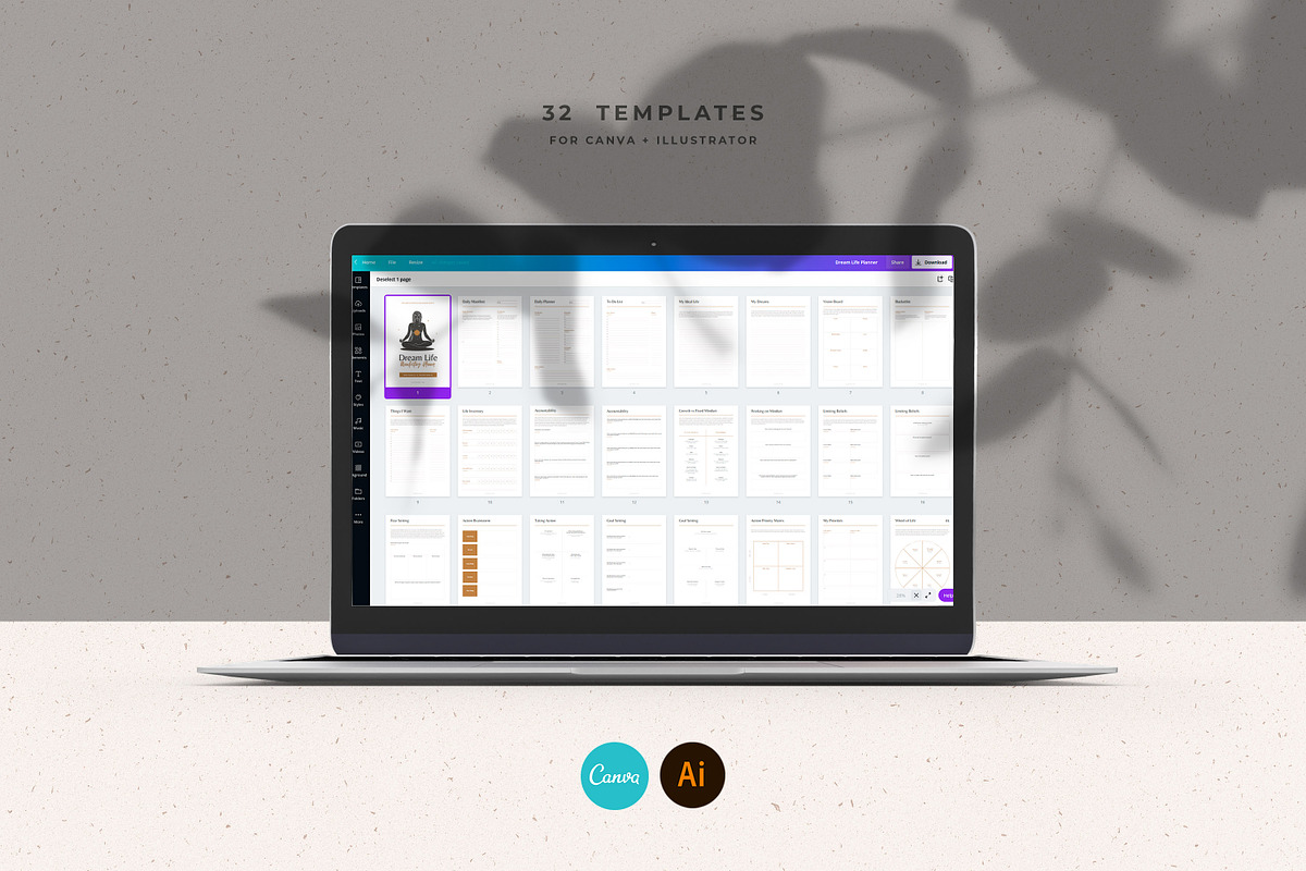 Dream Life Self Help Planners CANVA, a Templates & Theme by AndrewPixel (Photo 2 of 13)