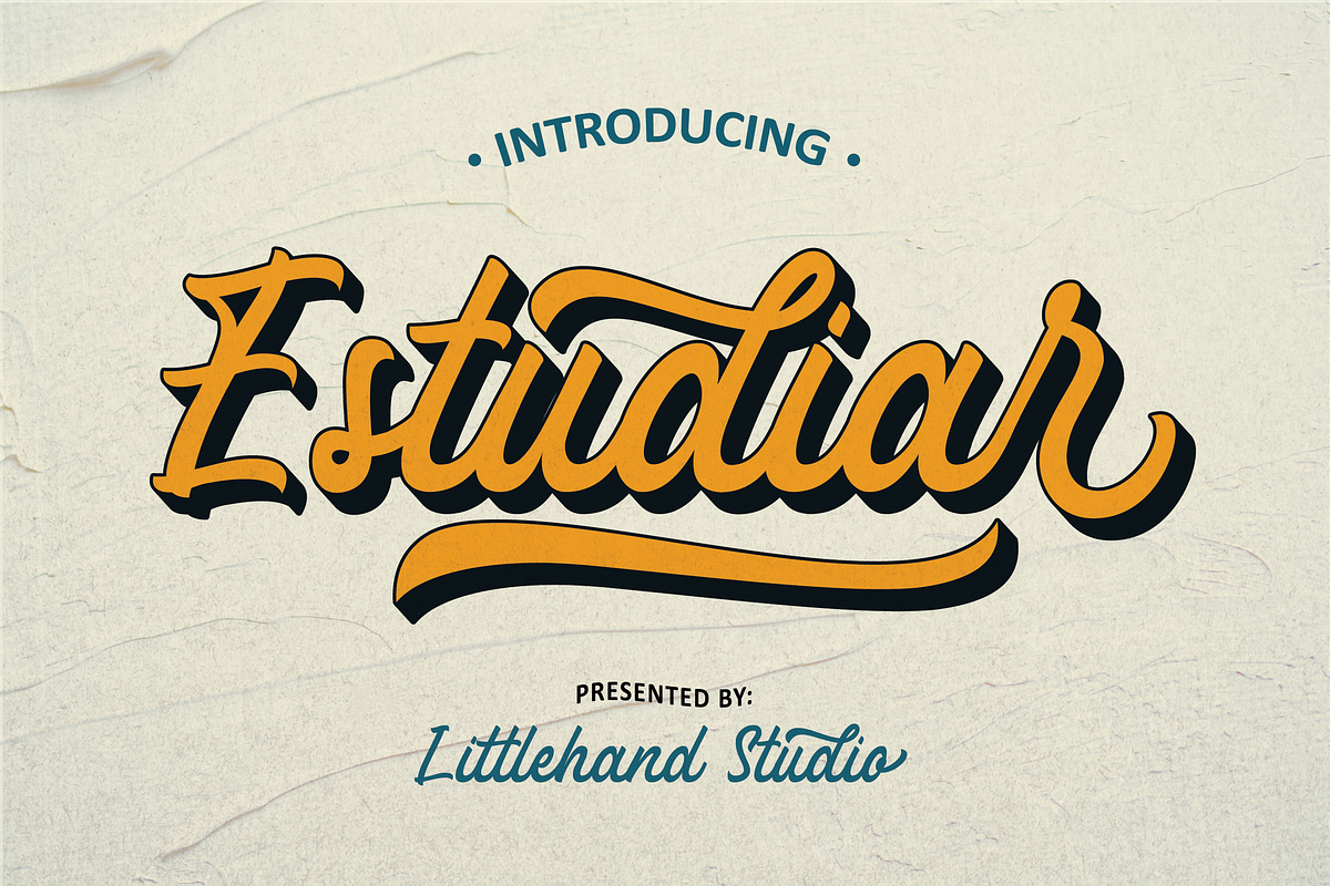 Estudiar- Brush Script, a Script Font by Littlehand (Photo 1 of 8)