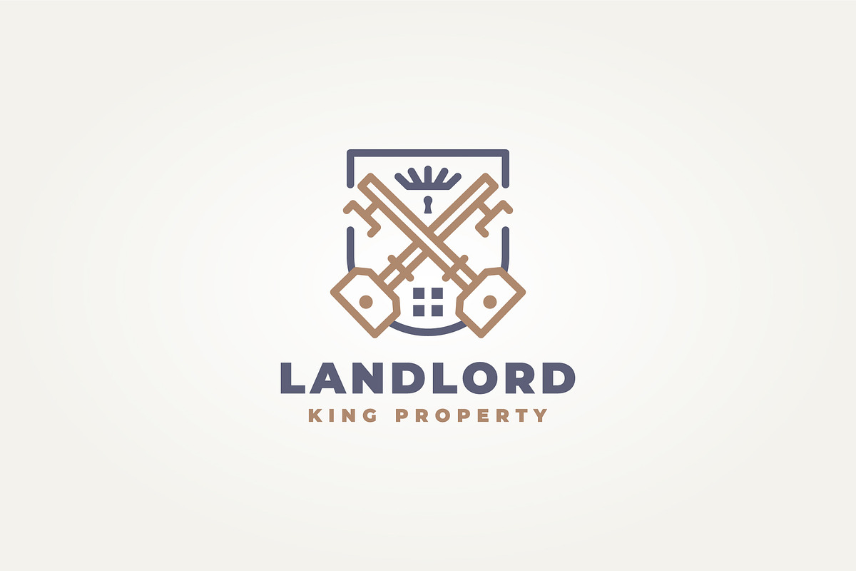 shield and crown line art badge logo, a Branding & Logo Template by Blazybone (Photo 1 of 2)