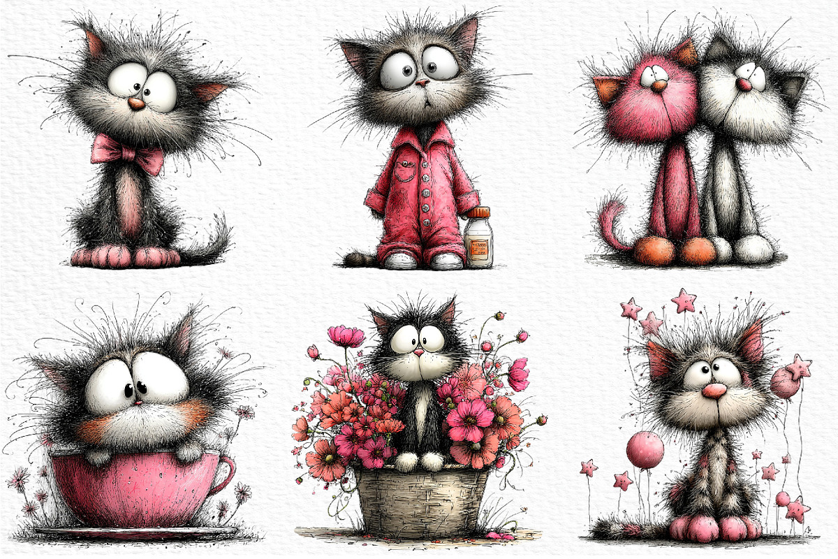 Whimsical Baby Cat Clipart Png, an Illustration by Craft Nest (Photo 5 of 11)