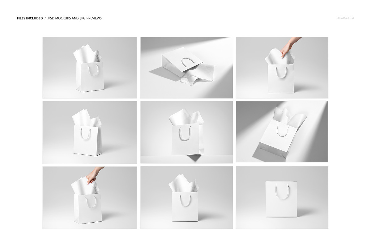 Tissue Paper in Gift Bag Mockup, a Packaging Mockup by creatsy5 (Photo 2 of 14)