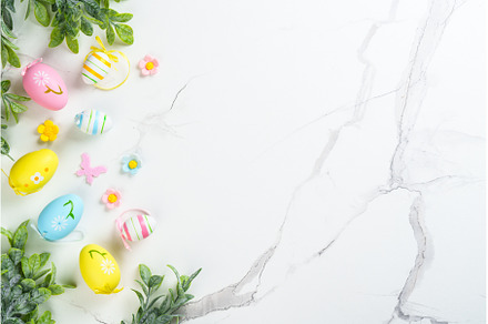 Easter composition with colored eggs, a Holiday Photo by Nadia-nb