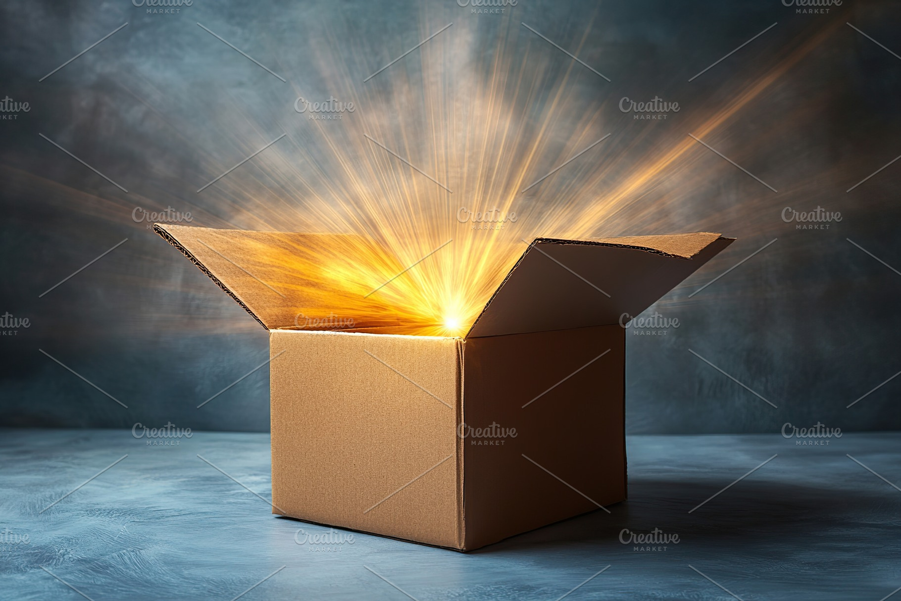 Brown gift box with bright lights, a Holiday Photo by AlyaAnd