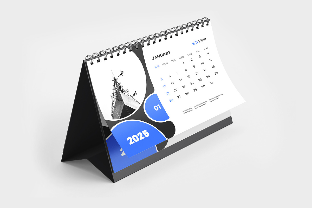 2025 desk calendar design template, a Stationery Template by Tanmoy Topu