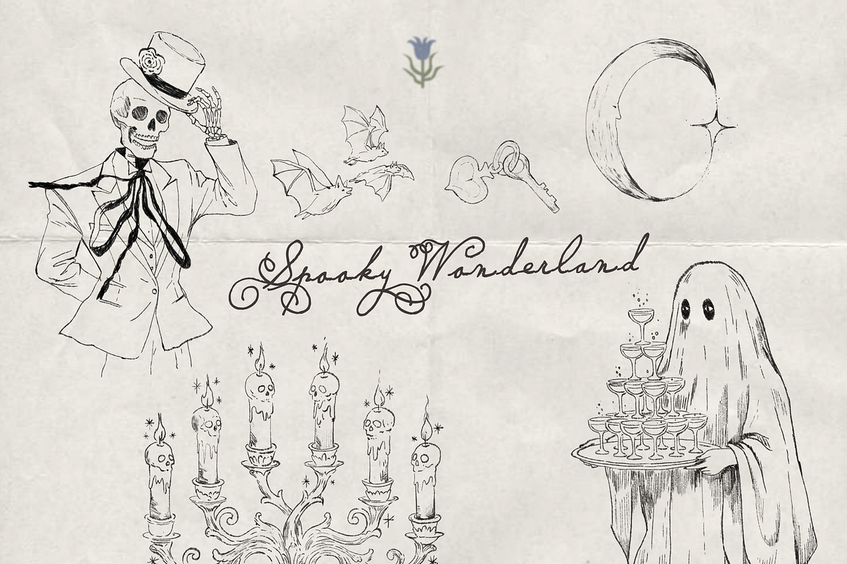 Spooky Party: Halloween Line Art Set, a Decorative Illustration by NES.project (Photo 7 of 11)