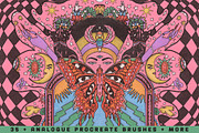 Analogue Retro Brushes for Procreate, a Brush Add-On by Neon Wild (Thumbnail 1 of 11)