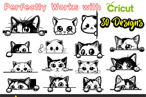 Funny Peeking Cat Vector Bundle