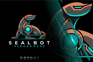 Modern Mecha Robot Seal Animal Logo