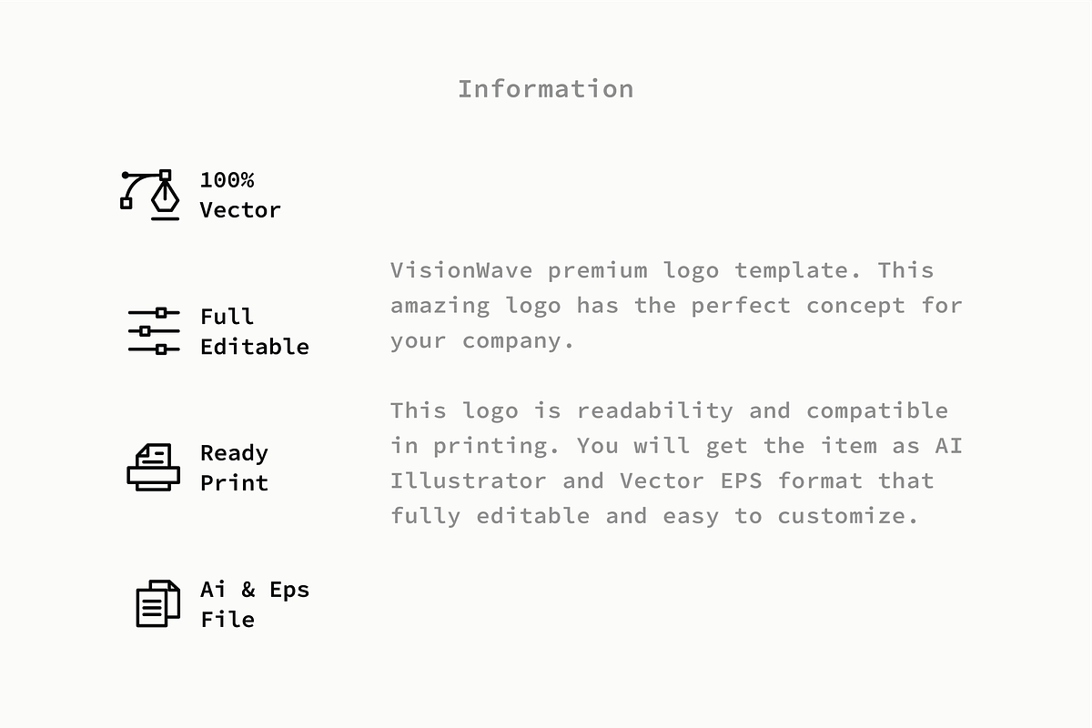 VisionWave - Premium Logo Template, a Branding & Logo Template by Minimalist Logos (Photo 2 of 7)