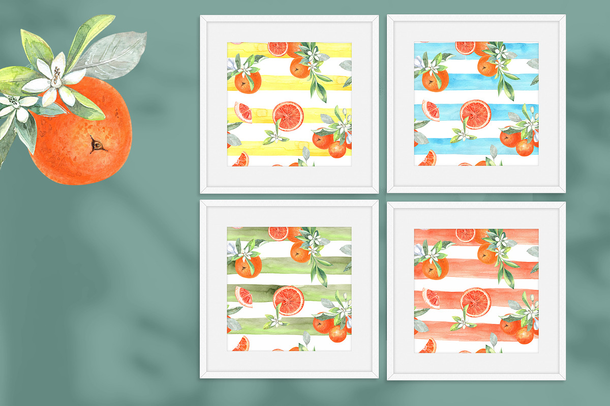Watercolor Oranges, an Illustration by JennyColorArt (Photo 10 of 13)