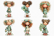 Whimsical St Patrick's Day Girl Clip, an Illustration by Craft Nest (Thumbnail 3 of 11)