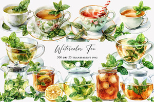 Watercolor  Tea clipart, an Illustration by Designworld