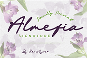 Almefia, a Script Font by kerismaker (Thumbnail 1 of 12)