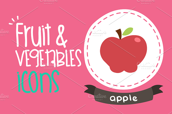 Fruits And Vegetables Icons