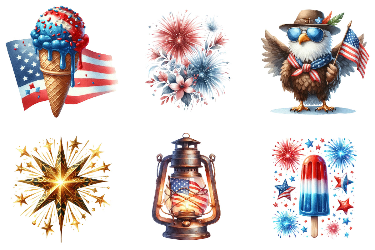 4th Fourth of July Cute Element, an Illustration by DreamArtGraphic (Photo 2 of 4)