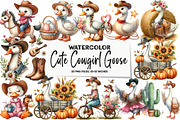 Cute Cowgirl Png Goose Bundle, an Illustration by DreamArtGraphic (Thumbnail 1 of 6)