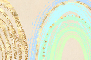 Gold Rainbows Clipart