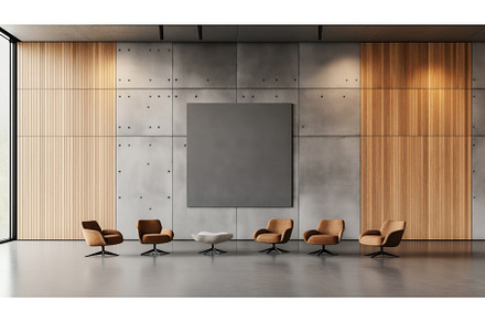 Modern minimalist interior with gray, an Abstract Photo by Sergey Kotenev