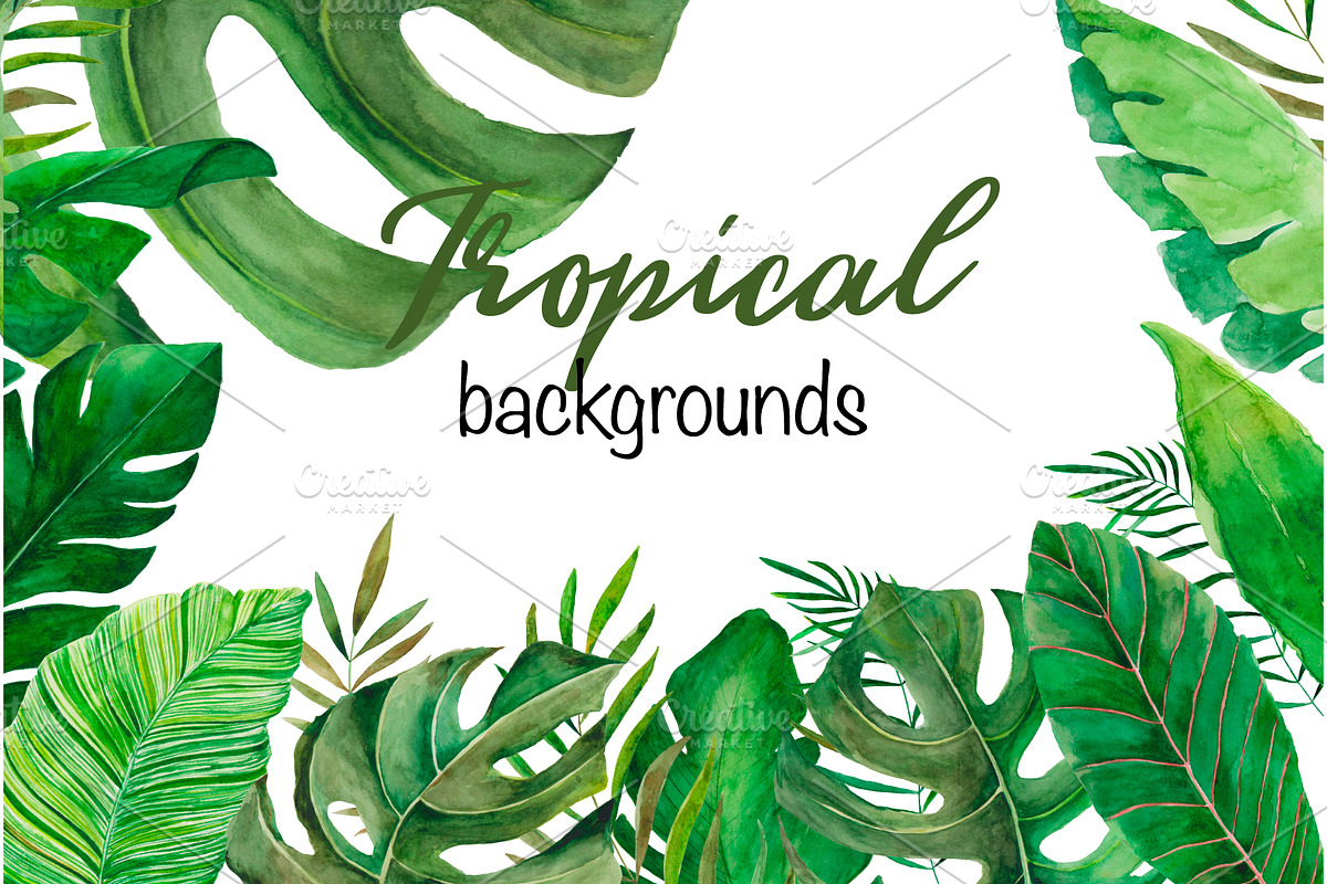 Amazonia. Tropical leaves, a Decorative Illustration by SaharaArt (Photo 6 of 8)