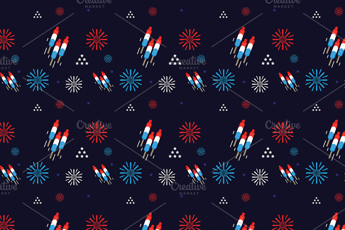 Fourth of July Seamless Pattern, a Pattern Graphic by IFBdesign (Photo 2 of 4)