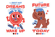 Funny cartoon character with quotes., an Animal Illustration by monkik (Thumbnail 2 of 8)