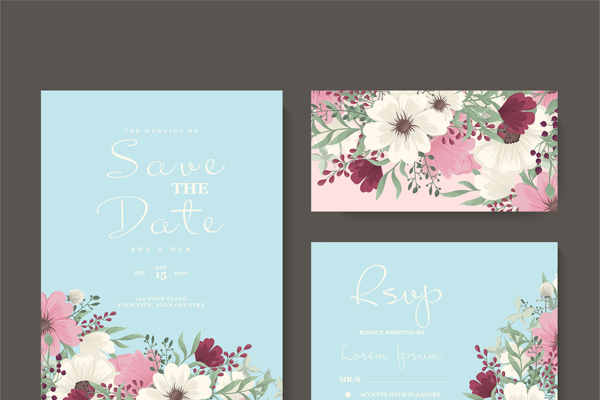 Wedding Invitation, save the date, an Invitation Template by Doodle_flower