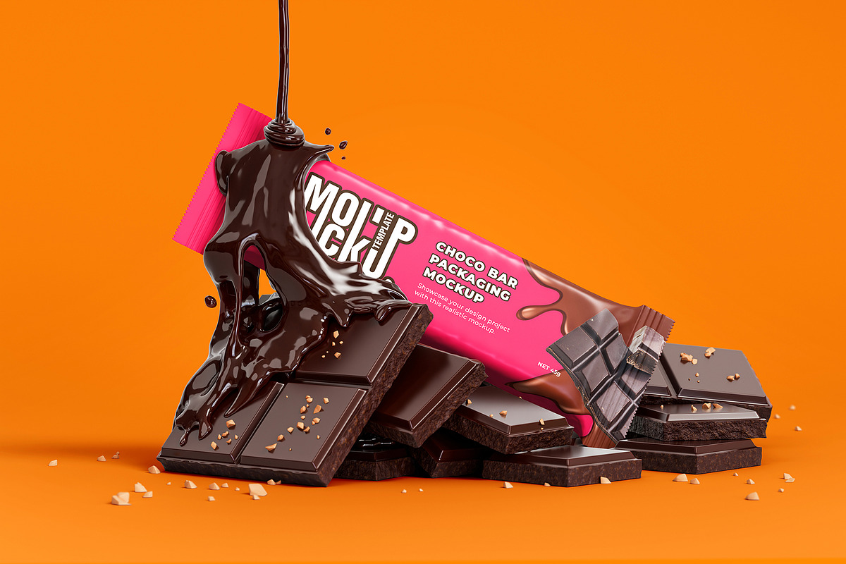 Chocolate Bar Packaging Mockup, a Packaging Mockup by Artnivora.Std (Photo 3 of 6)