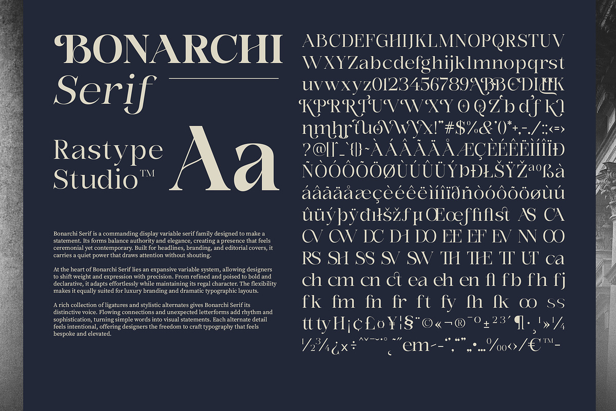 Bonarchi - Family Font, a Serif Font by Rastype (Photo 5 of 10)