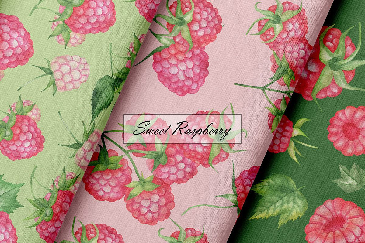 Raspberry Seamless Patterns, an Illustration by OlDm_Shop (Photo 5 of 9)