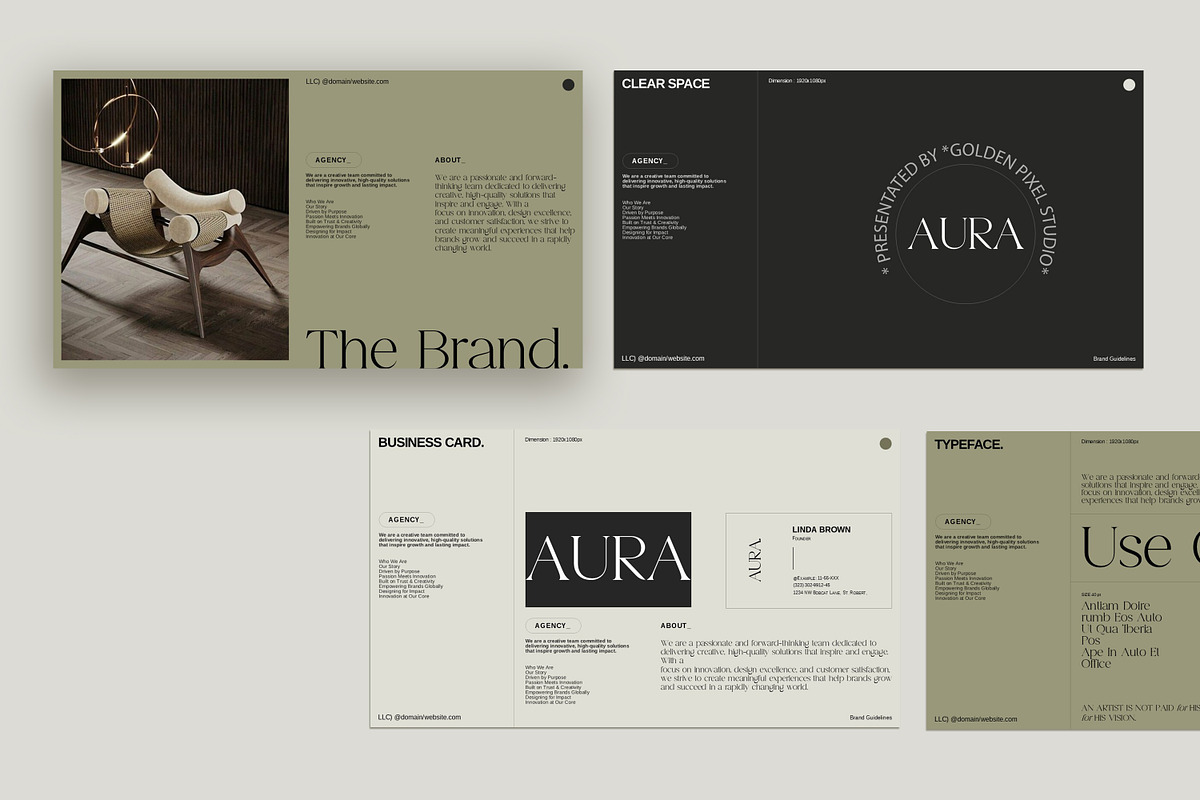AURA Brand Guideline Presentation, a Presentation Template by GoldenPixelStudio (Photo 7 of 10)