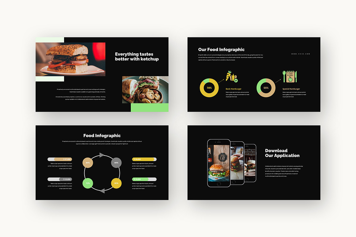 Kvio : Burger Brand Google Slides, a Presentation Template by Punkl Camp (Photo 13 of 15)
