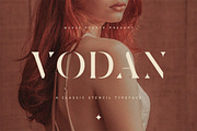 SALE! Vodan | Classic Stencil Font, a Serif Font by Pentagonistudio (Thumbnail 1 of 10)