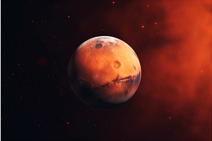 Mars Planet Exploring. Generate Ai