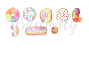 Watercolor rainbow donut clipart, a Food Illustration by Writelovely (Thumbnail 2 of 2)