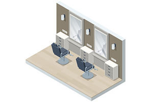Isometric Interior of a modern, an Object Illustration by Golden Sikorka