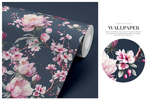 Hanami, Peonies And Sakura Patterns