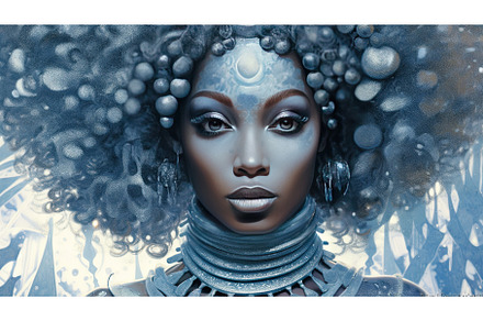 woman in blue and silver, a Beauty & Fashion Photo by Neirfy