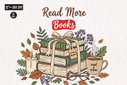 Reading Books Sublimation Bundle PNG, an Illustration by CreationArt (Thumbnail 7 of 16)
