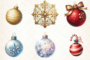 Christmas Balls Ornaments Clipart, an Illustration by DreamCafeArt (Thumbnail 2 of 8)