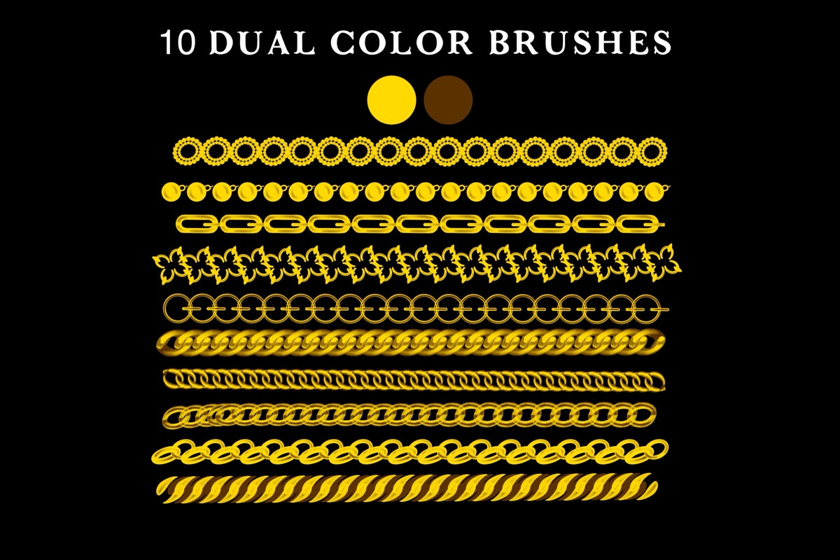 16 Procreate Chain Brushes, a Brush Add-On by Luna Y Mar (Photo 3 of 5)