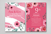 Double Sided Floral Wedding Card, an Invitation Template by Business Flyers (Thumbnail 2 of 2)
