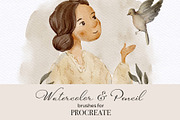 Realistic Watercolor Procreate Brush, a Brush Add-On by Jenteva Art (Thumbnail 1 of 15)